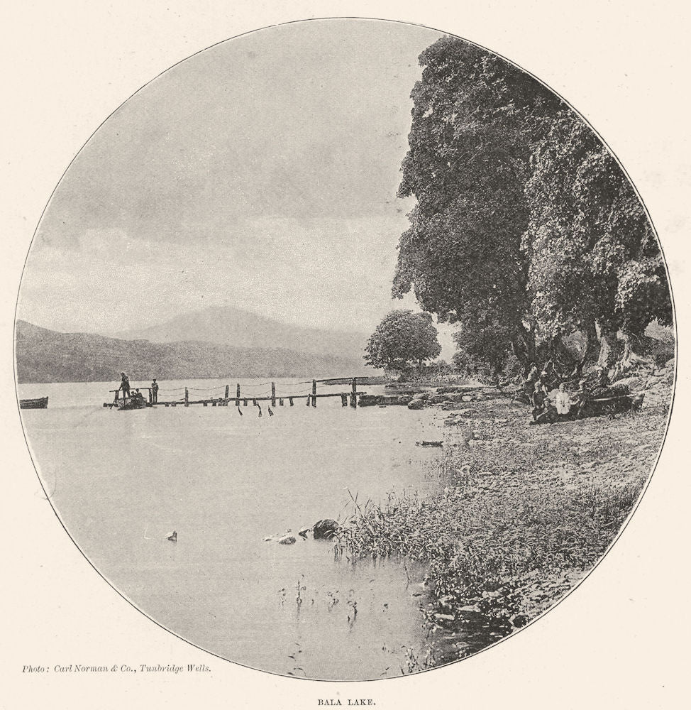 WALES. Bala Lake 1901 old antique vintage print picture